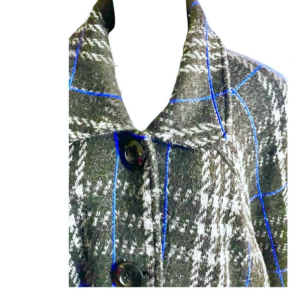 grey plaid retro swing topper coat by Viki International, 3x - Picture 2 of 4